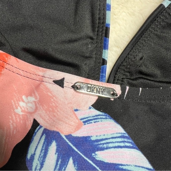 DKNY Halter Shirred One Piece Swimsuit With Tropical Floral Print - Picture 8 of 10